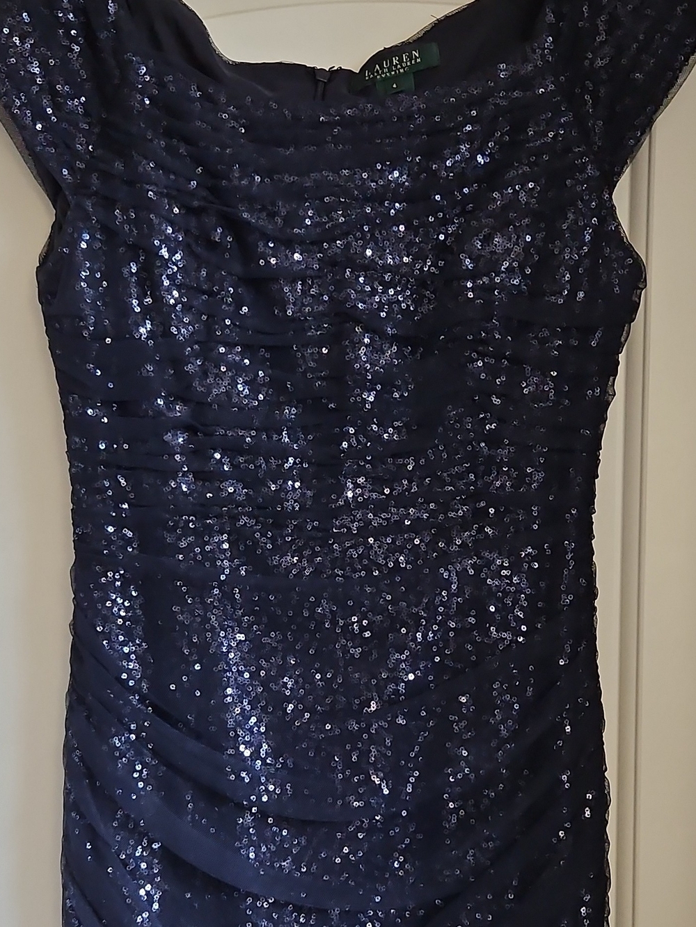 Ralph Lauren Navy Sequin Cocktail Dress